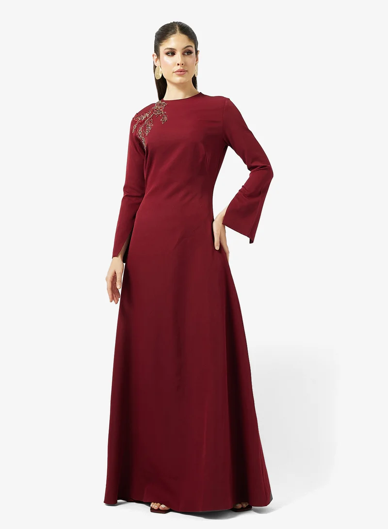 Namshi x Gown With Floral Embellishment